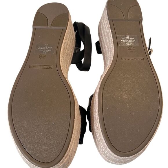 Marc Fisher Jinky Leather Black Ankle Strap Platform Sandals Size 9.5 NWOB - Picture 4 of 10